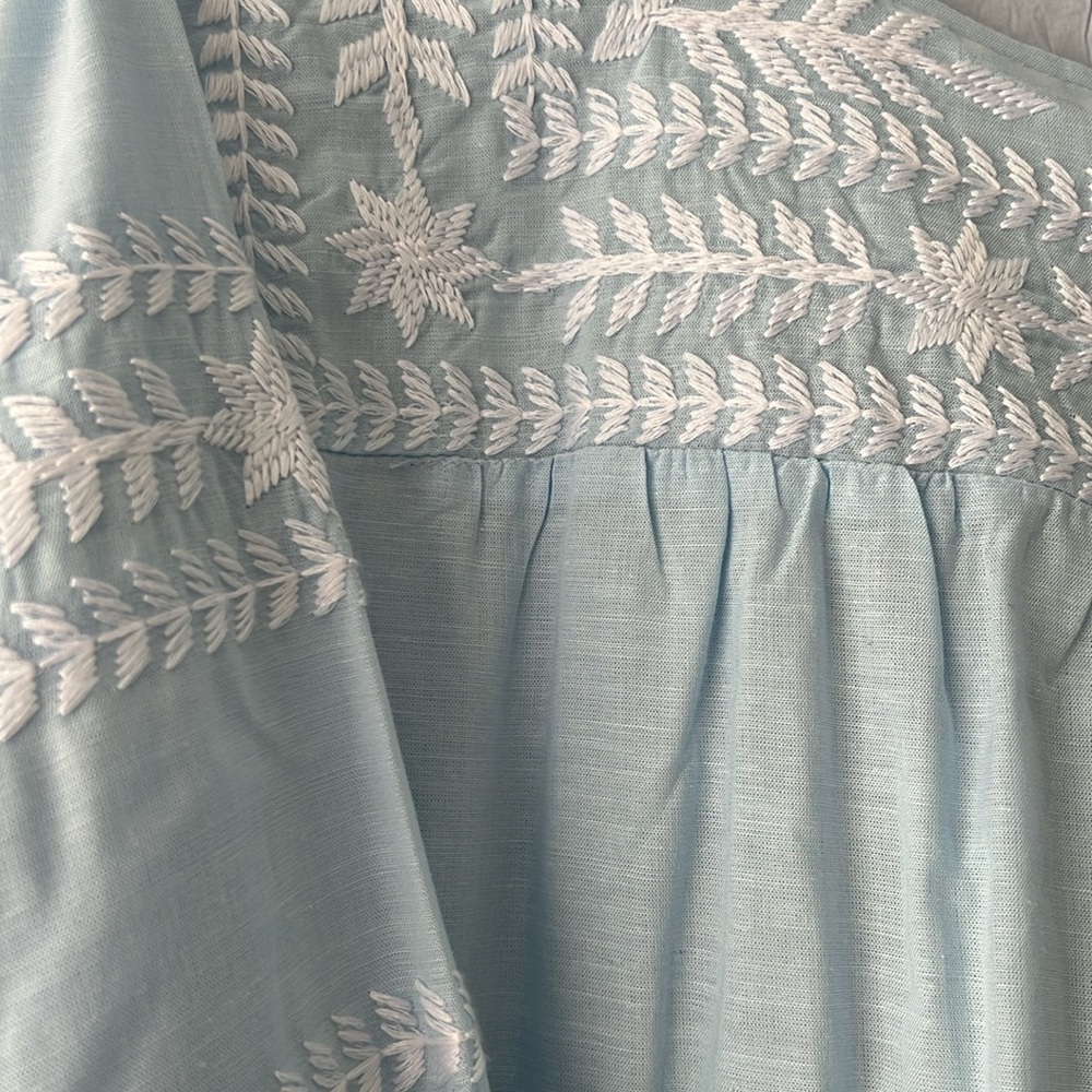 Light Blue Embroidered Tunic - Picture 3 of 4